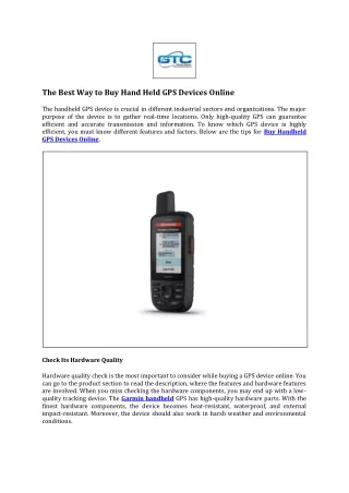 The Best Way to Buy Hand Held GPS Devices Online