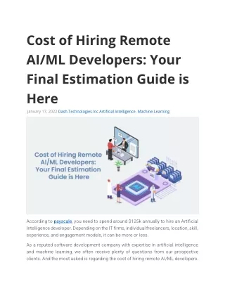 cost of hiring remote ai ml developers your final
