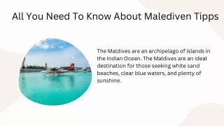 All You Need To Know About Malediven Tipps