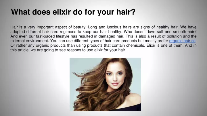 what does elixir do for your hair