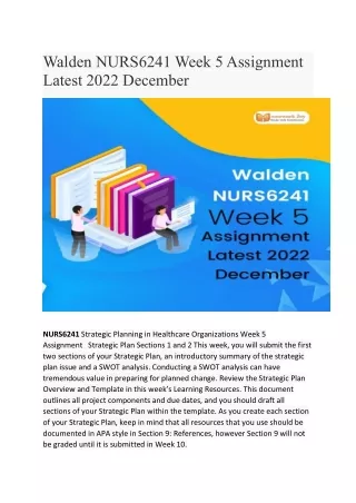walden nurs6241 week 5 assignment latest 2022