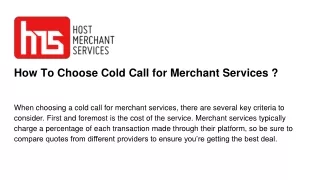 how to choose cold call for merchant services