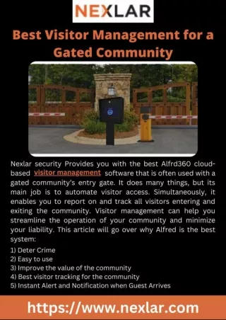 Best Visitor Management For The Gated Community And HOA - Nexlar Security