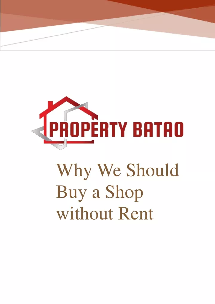 why we should buy a shop without rent