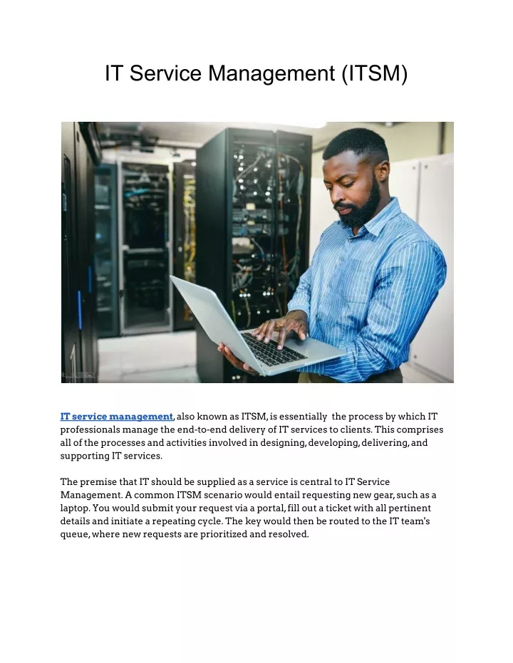 it service management itsm