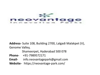 life sciences labs space in india |neovantage-park