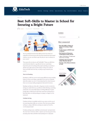 Best Soft-Skills to Master in School for Securing a Bright Future