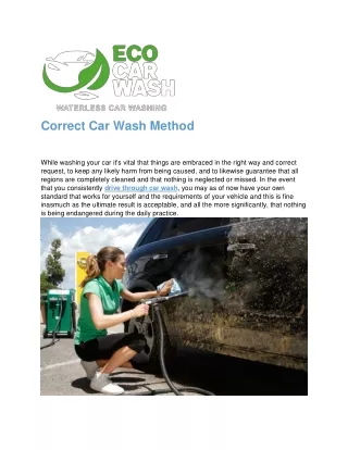 correct car wash method