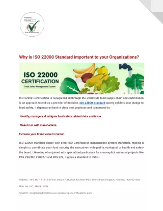 Why is ISO 22000 Standard important to your Organizations_