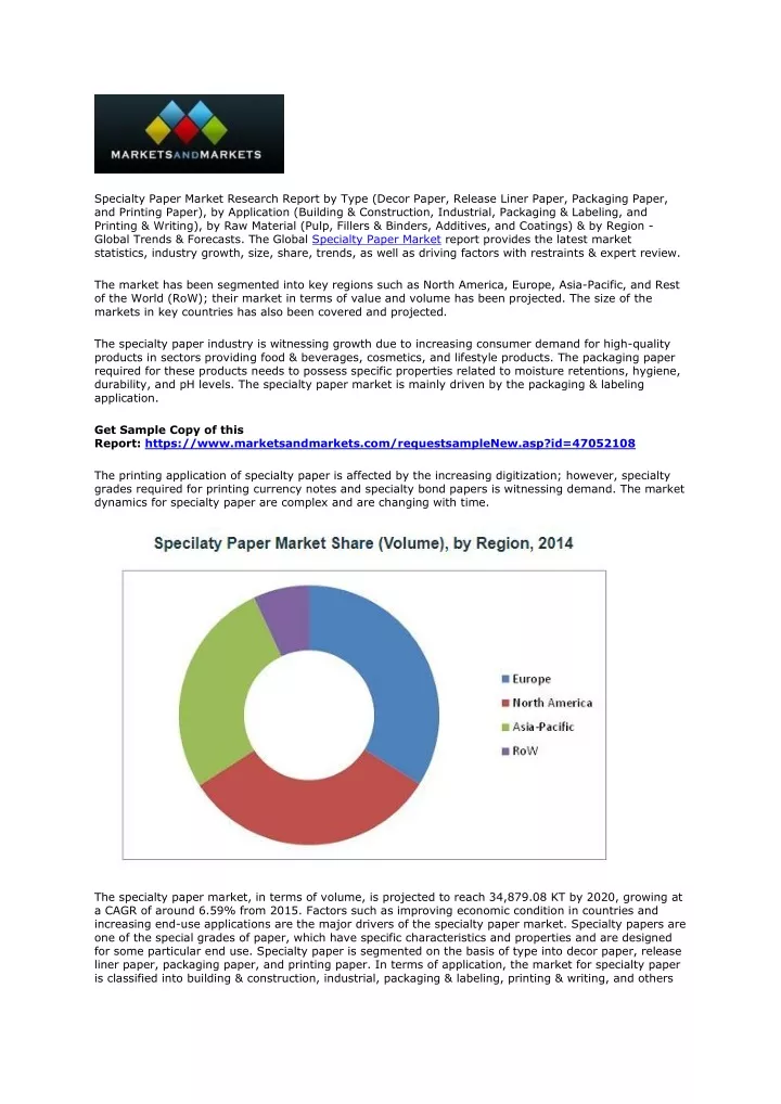 specialty paper market research report by type