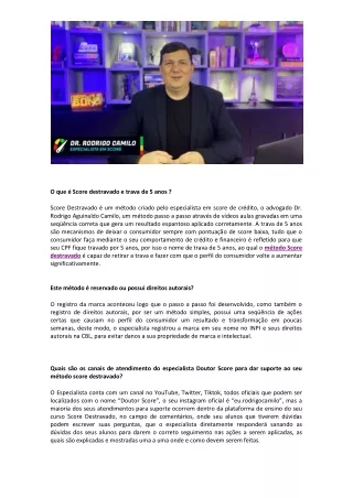 o que score destravado e trava de 5 anos