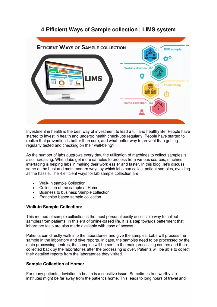 4 efficient ways of sample collection lims system