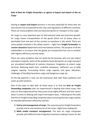 Top Freight Forwarding Companies In India