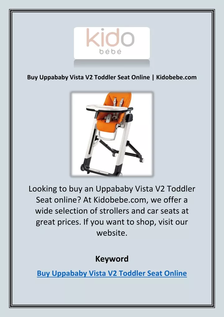 buy uppababy vista v2 toddler seat online