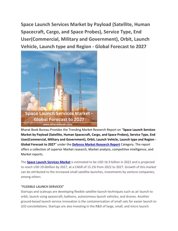 space launch services market by payload satellite