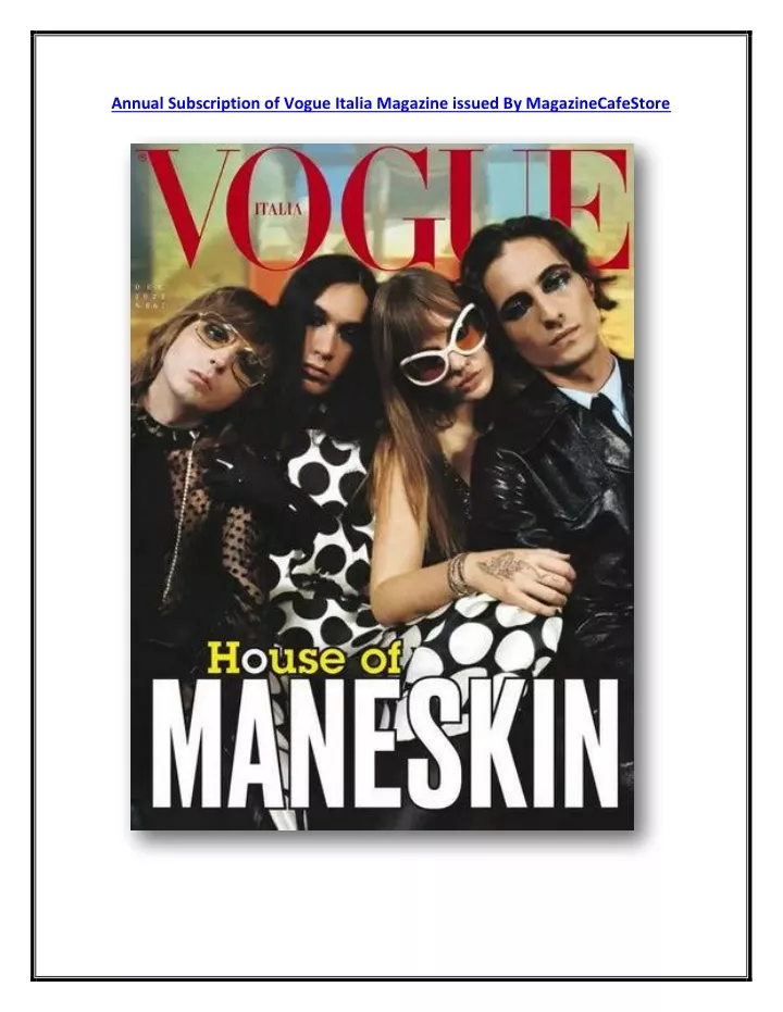 annual subscription of vogue italia magazine