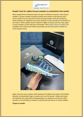 people s love for replica versace sneakers