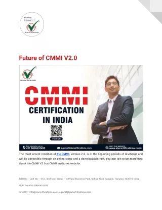 Future of CMMI V2.0