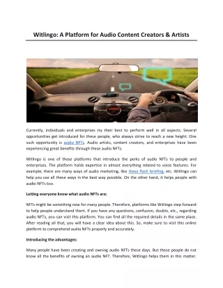 witlingo a platform for audio content creators