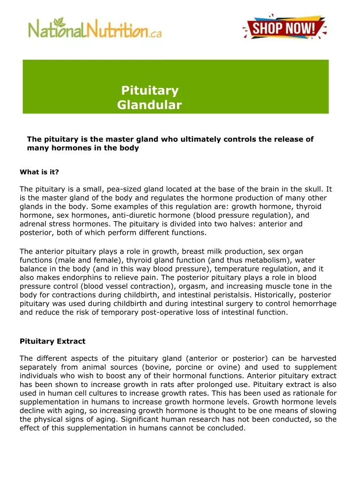 pituitary glandular