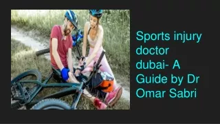 Sports injury doctor dubai- Dr Omar Sabri