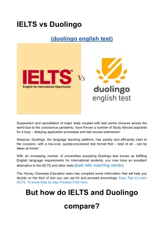 IELTS vs Duolingo