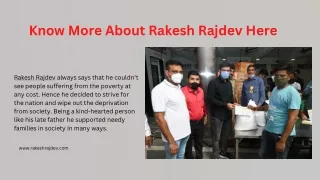 Know More About Rakesh Rajdev Here