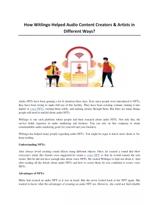 how witlingo helped audio content creators