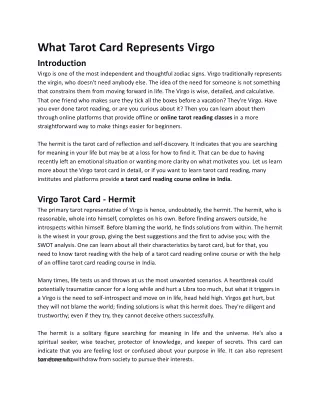what tarot card represents virgo introduction