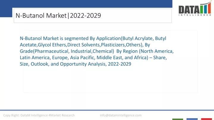 n butanol market 2022 2029