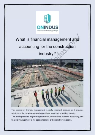 What is financial management and accounting for the construction industry