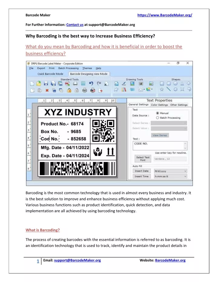 barcode maker for further information contact