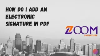 How do i add an electronic signature in pdf