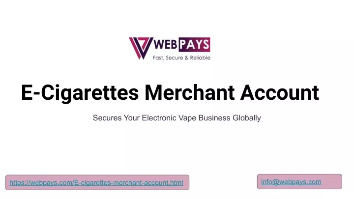 e cigarettes merchant account