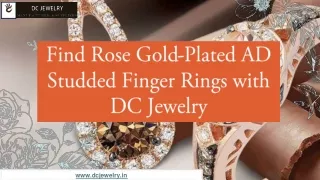 Find Rose Gold-Plated AD Studded Finger Rings with DC Jewelry