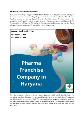 Pharma Franchise Company in India