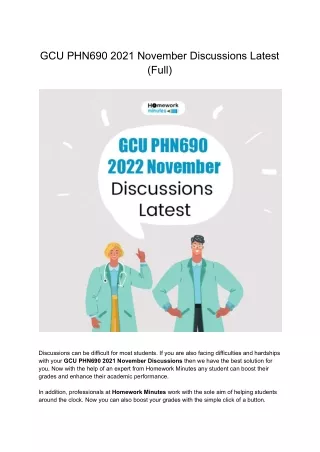 GCU PHN690 2021 November Discussions Latest (Full)
