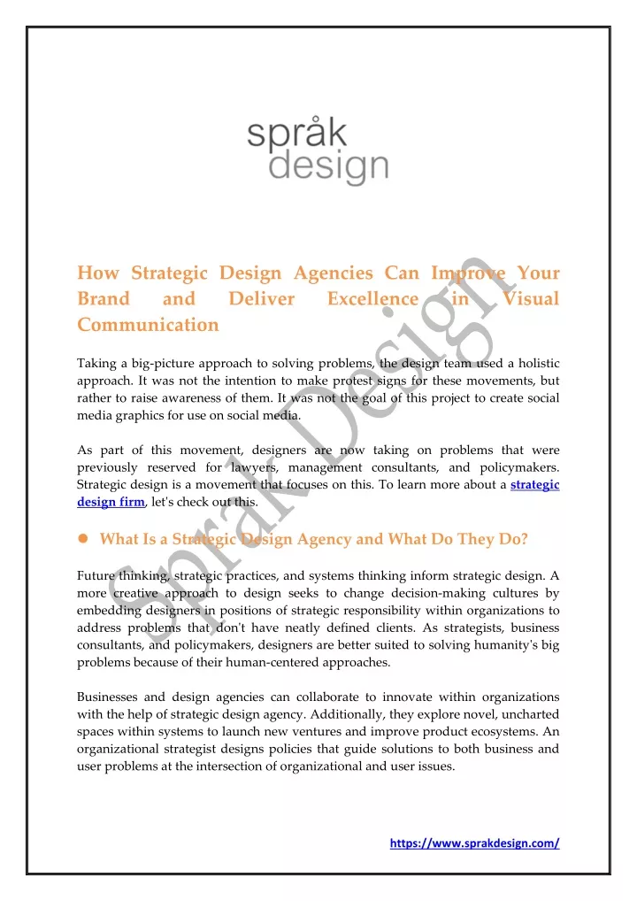 how strategic design agencies can improve your