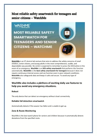 Most reliable safety smartwatch for teenagers and senior citizens – WatchMe .pdf