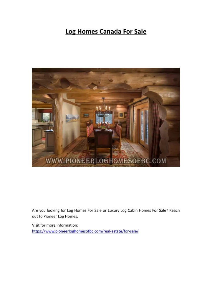 log homes canada for sale