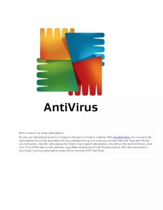 how to renew avg setup subscription if your
