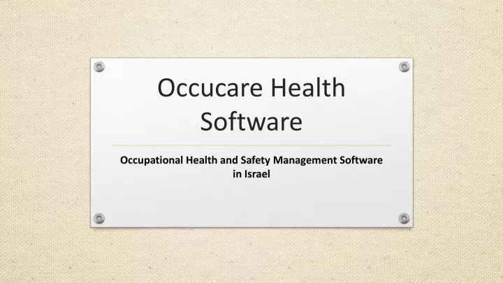 occucare health software