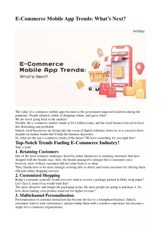 E-Commerce Mobile App Trends: What’s Next?