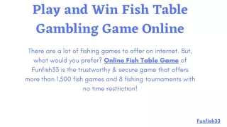 Play and Win Fish Table Gambling Game Online