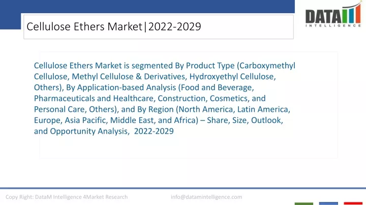 cellulose ethers market 2022 2029
