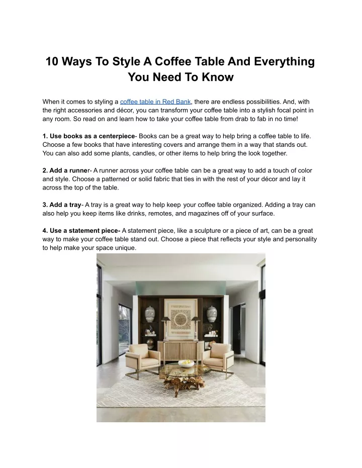 10 ways to style a coffee table and everything