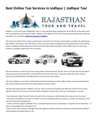 Rajputana cabs service