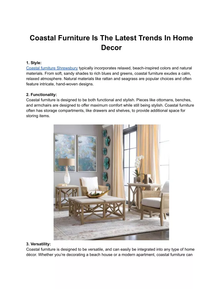 coastal furniture is the latest trends in home