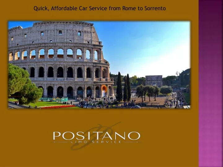 quick affordable car service from rome to sorrento