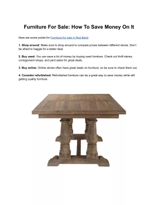 furniture for sale how to save money on it